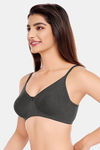 Juliet Double Layered Non-Wired Medium Coverage T-Shirt Bra - Melange Black — thumbnail 4